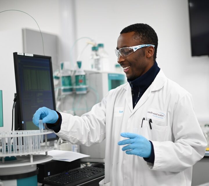 South East Water staff member working in our laboratory
