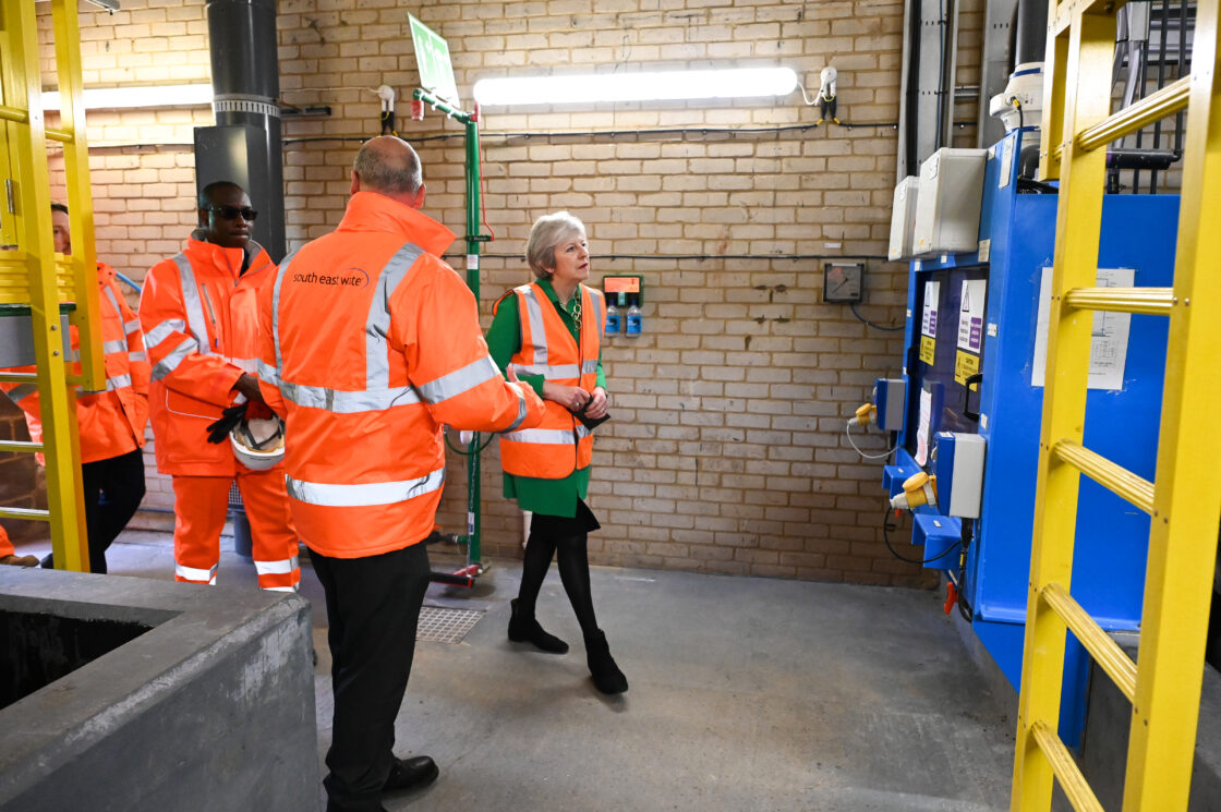 Former Prime Minister and MP, Theresa May visits College Avenue Water Treatment Works